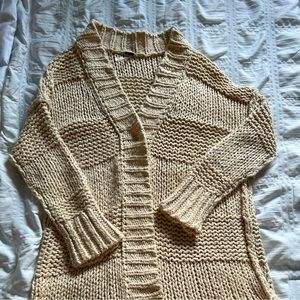 Free People Cream Knit Oversized Cardigan Size Small